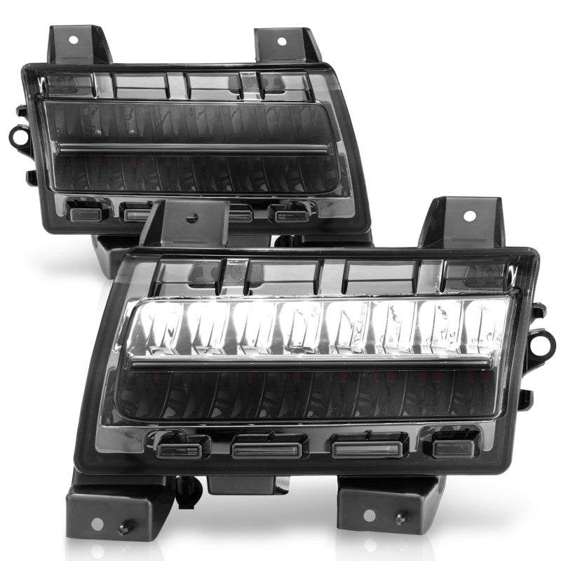 ANZO 2018-2021 Jeep Wrangler LED Side Markers Chrome Housing Smoke Lens w/ Seq. Signal Sport Bulb - Mo-Moto