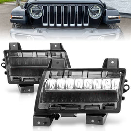 ANZO 2018-2021 Jeep Wrangler LED Side Markers Chrome Housing Smoke Lens w/ Seq. Signal Sport Bulb - Mo-Moto