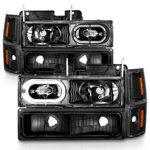 Load image into Gallery viewer, ANZO 88-98 Chevrolet C1500 Crystal Headlights Black Housing w/ Signal and Side Marker Lights - Mo-Moto