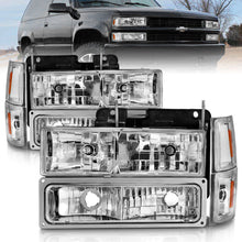 Load image into Gallery viewer, ANZO 88-98 Chevrolet C1500 Crystal Headlights Chrome w/ Signal and Side Marker Lights - Mo-Moto