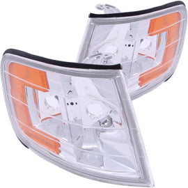 ANZO Corner Lights 1994-1997 Honda Accord Euro Corner Lights Chrome w/ Amber Reflector - Mo-Moto