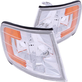 ANZO Corner Lights 1994-1997 Honda Accord Euro Corner Lights Chrome w/ Amber Reflector - Mo-Moto