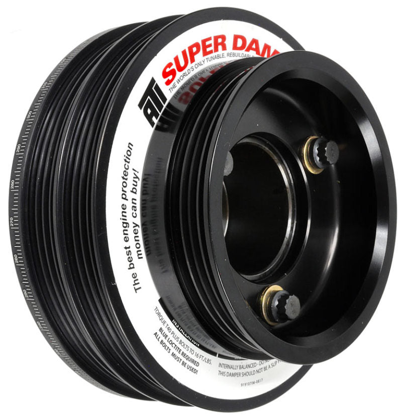 ATI Damper - 5.67in - Alum - (2) 4 Grv - Nissan RB26 - R32 Only - 1Pc - w/Power Steering Pulley - Mo-Moto
