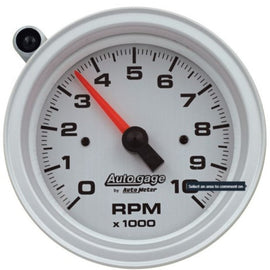 AutoMeter Tachometer Gauge 10K RPM 3 3/4in Pedestal w/Ext. Shift-Light - Silver Dial/Black Case - Mo-Moto