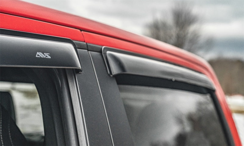 AVS 04-15 Nissan Titan Crew Cab Ventvisor Outside Mount Window Deflectors 4pc - Smoke - Mo-Moto