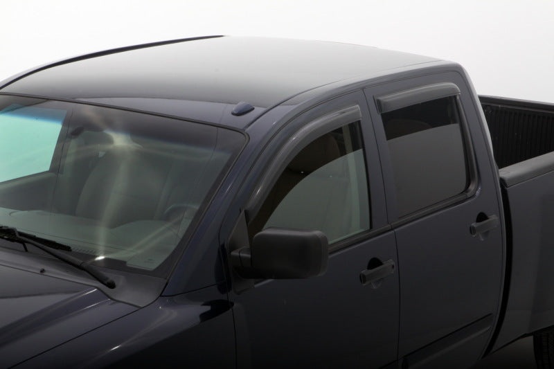 AVS 04-15 Nissan Titan Crew Cab Ventvisor Outside Mount Window Deflectors 4pc - Smoke - Mo-Moto