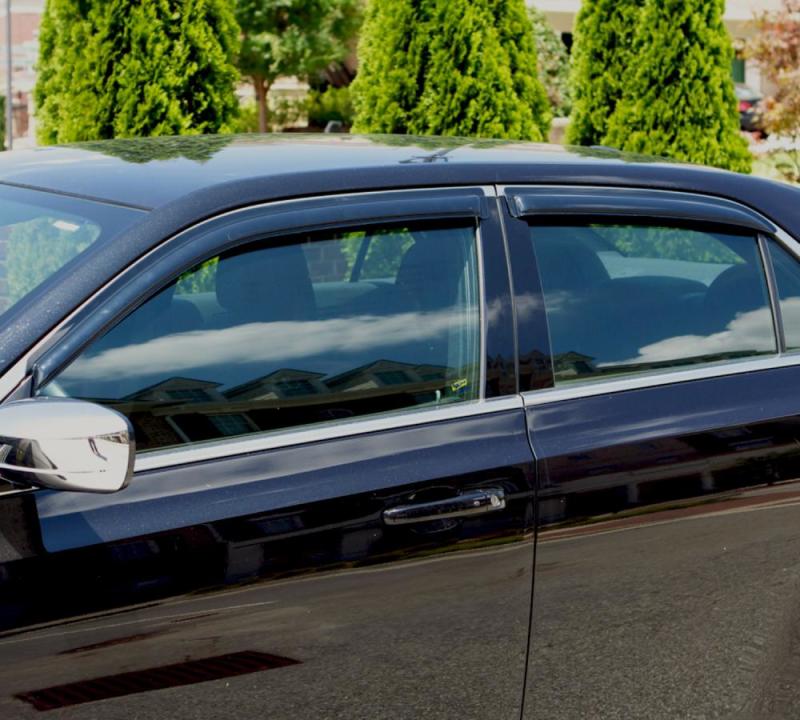 AVS 16-18 Nissan Titan XD Crew Cab Ventvisor Outside Mount Window Deflectors 4pc - Smoke - Mo-Moto