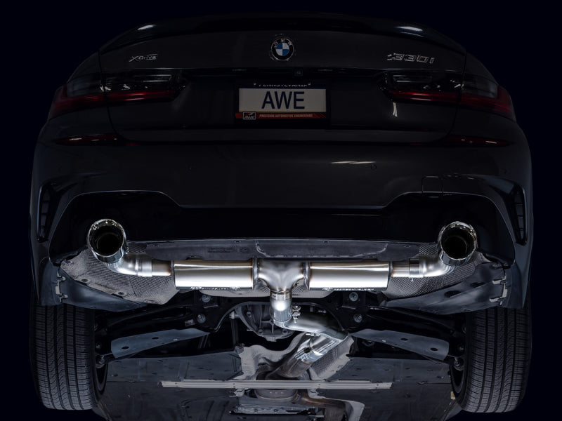 AWE 19-23 BMW 330i / 21-23 BMW 430i Base G2X Touring Axle Back Exhaust - Chrome Silver - Mo-Moto