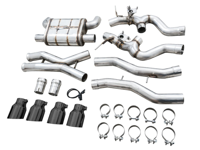 AWE SwitchPath Catback Exhaust for BMW G8X M3/M4 - Diamond Black Tips - Mo-Moto