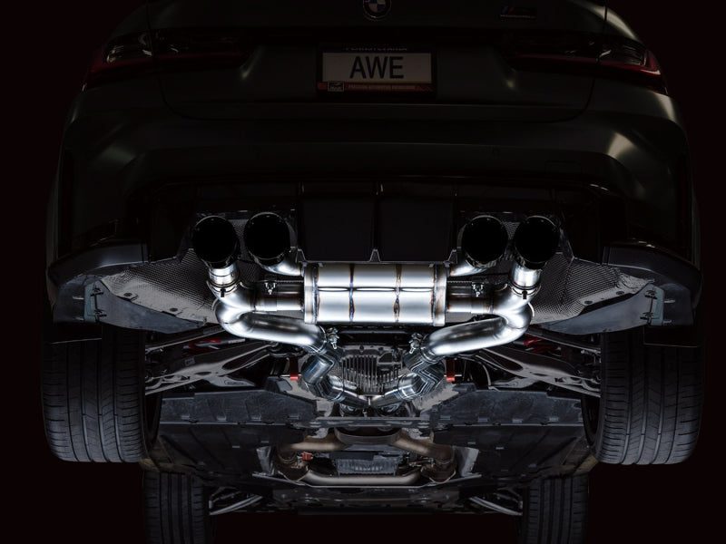 AWE SwitchPath Catback Exhaust for BMW G8X M3/M4 - Diamond Black Tips - Mo-Moto