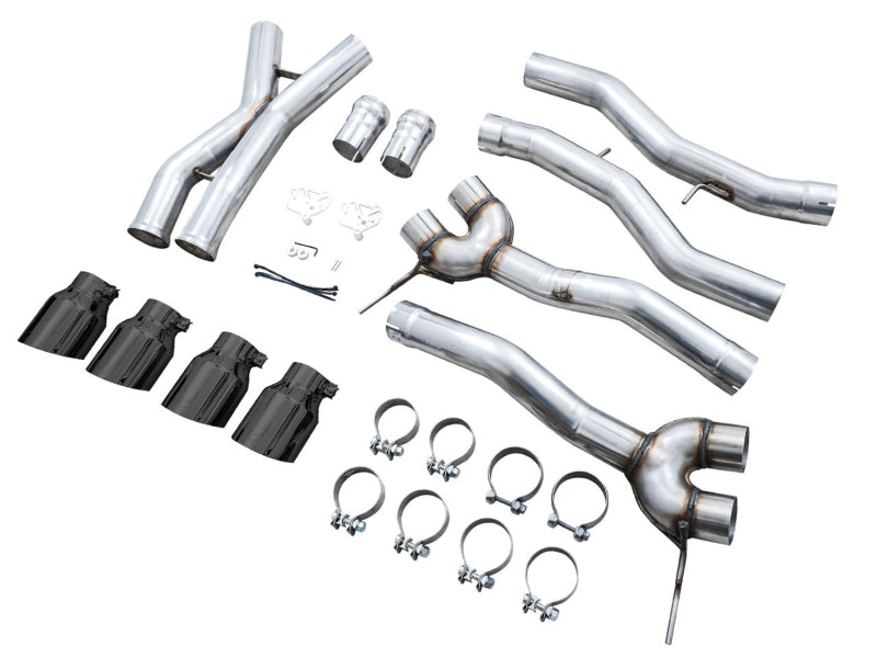 AWE Track Edition Catback Exhaust for BMW G8X M3/M4 - Diamond Black Tips - Mo-Moto