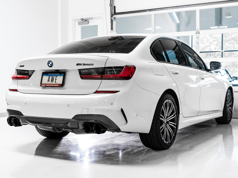 AWE Tuning 2019+ BMW M340i (G20) Non-Resonated Touring Edition Exhaust - Quad Diamond Black Tips - Mo-Moto