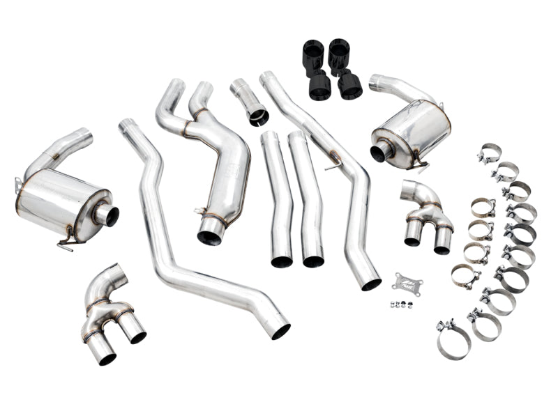 AWE Tuning 2019+ BMW M340i (G20) Non-Resonated Touring Edition Exhaust - Quad Diamond Black Tips - Mo-Moto