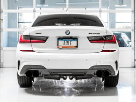 AWE Tuning 2019+ BMW M340i (G20) Resonated Touring Edition Exhaust - Quad Diamond Black Tips - Mo-Moto
