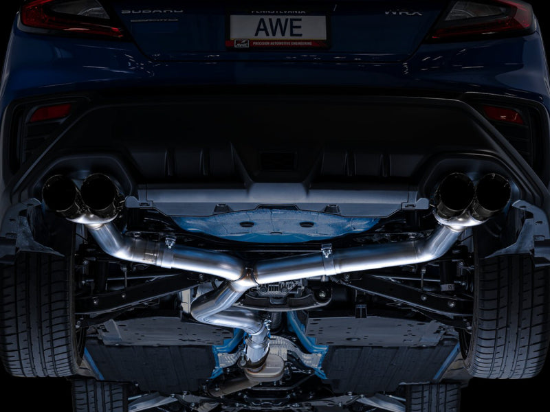 AWE Tuning 2022+ VB Subaru WRX Track Edition Exhaust - Diamond Black Tips - Mo-Moto