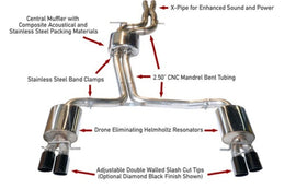 AWE Tuning Audi B8.5 S4 3.0T Touring Edition Exhaust System - Diamond Black Tips (102mm) - Mo-Moto