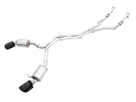 AWE Tuning Audi B9 RS 5 Sportback Touring Edition Exhaust-Non Resonated- Diamond Black RS Style Tips - Mo-Moto