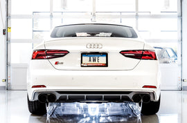 AWE Tuning Audi B9 S4 Touring Edition Exhaust - Non-Resonated (Black 102mm Tips) - Mo-Moto