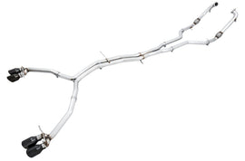 AWE Tuning Audi B9 S4 Track Edition Exhaust - Non-Resonated (Black 102mm Tips) - Mo-Moto