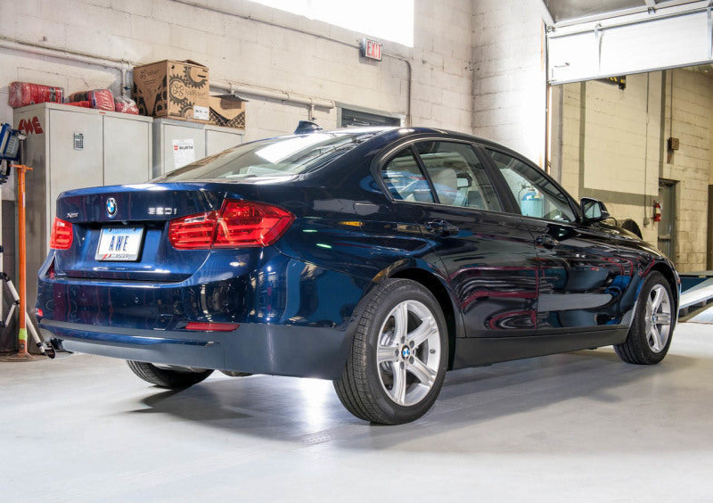 AWE Tuning BMW F30 320i Touring Exhaust w/Performance Mid Pipe - Diamond Black Tip (90mm) - Mo-Moto