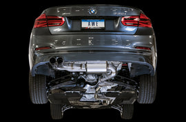 AWE Tuning BMW F3X N20/N26 328i/428i Touring Edition Exhaust Quad Outlet - 80mm Chrome Silver Tips - Mo-Moto