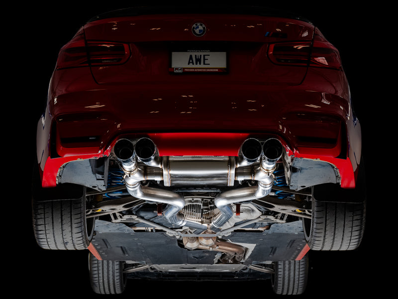 AWE Tuning BMW F8X M3/M4 SwitchPath Catback Exhaust - Diamond Black Tips - Mo-Moto