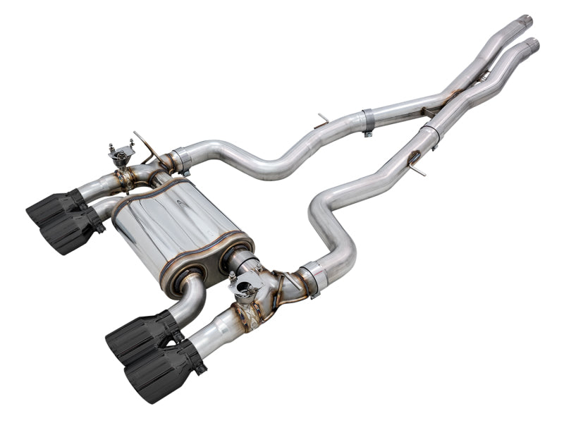 AWE Tuning BMW F8X M3/M4 SwitchPath Catback Exhaust - Diamond Black Tips - Mo-Moto