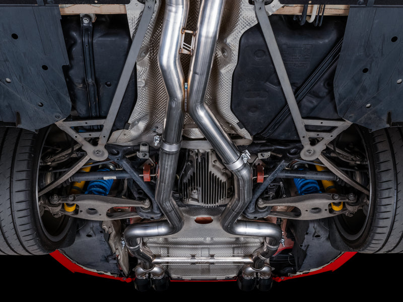 AWE Tuning BMW F8X M3/M4 Track Edition Catback Exhaust - Diamond Black Tips - Mo-Moto