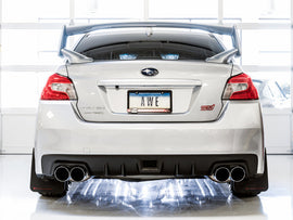 AWE Tuning Subaru STI VA / WRX GV / STI GV Sedan Touring Edition Exhaust - Chrome Silver Tip (102mm) - Mo-Moto