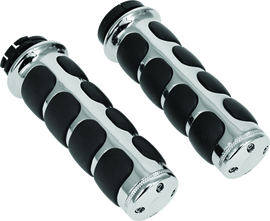 Kuryakyn Premium ISO Grips Without Throttle Boss Dual Cable Chrome