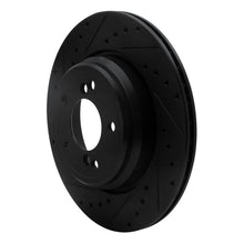 Load image into Gallery viewer, R1 00-06 BMW M5 Rear Left Drilled &amp; Slotted Black Brake Rotor