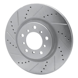 R1 2001-2006 BMW M3 Right Front Drilled & Slotted Silver Brake Rotor