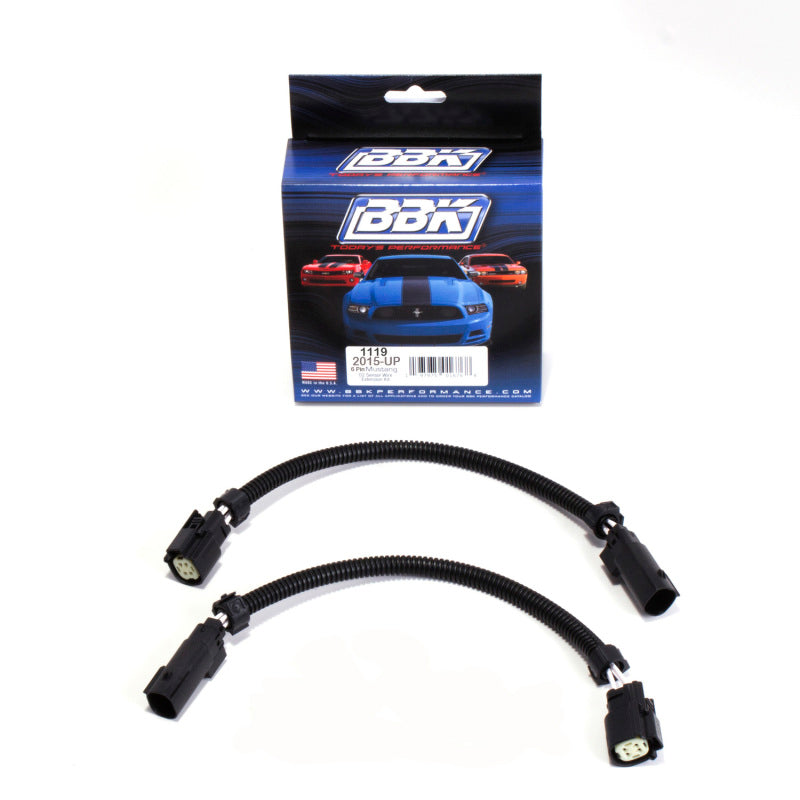 BBK 2015 Mustang GT V6 6-Pin Front O2 Sensor Wire Harness Extensions 12 (pair) - Mo-Moto