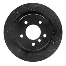 Load image into Gallery viewer, R1 95-99 BMW M3 E36 Left Rear Drilled &amp; Slotted Black Brake Rotor
