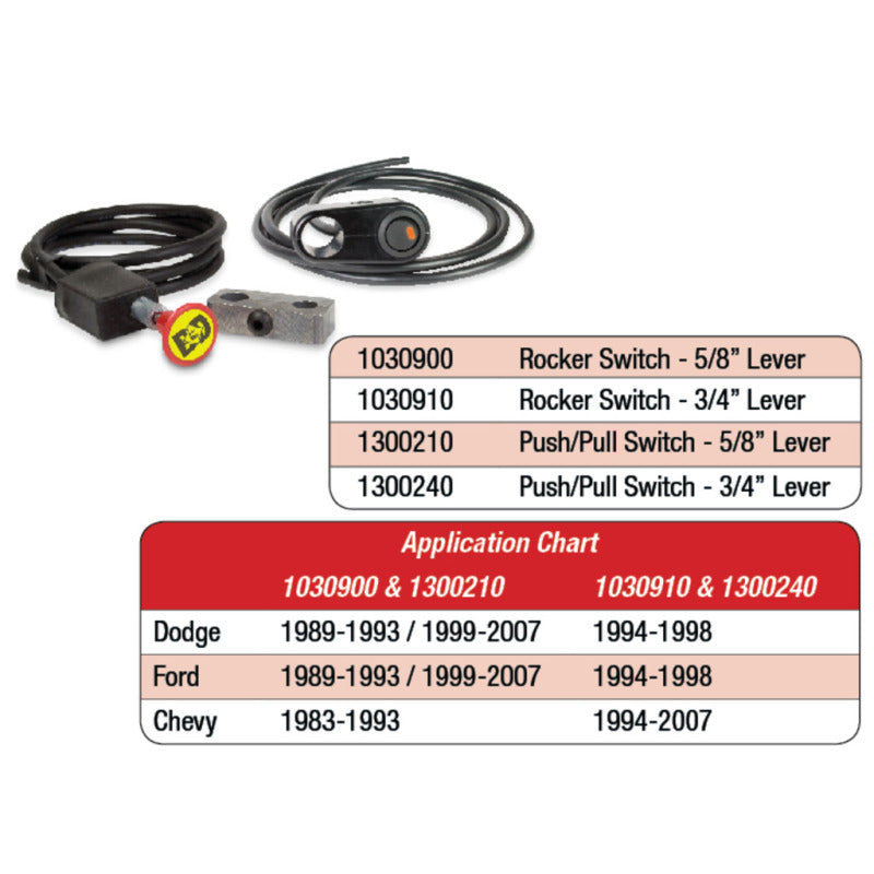 BD Diesel Push/Pull Switch Kit Exhaust Brake - 5/8in Manual Lever - Mo-Moto