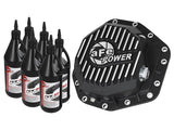 aFe Power Pro Series Rear Diff Cover Black w/Machined Fins 17-19 Ford Diesel Trucks V8-6.7L w/ Oil