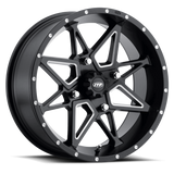 ITP Tornado 15X7 / 4x110 BP / 5+2 Offset Matte Black w/ Milled Accents Wheel