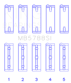 King Engine Bearings Suzuki J24B (Size +0.50mm) Main Bearing Set
