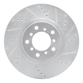 R1 01-06 BMW M3 Left Front Drilled & Slotted Silver Brake Rotor