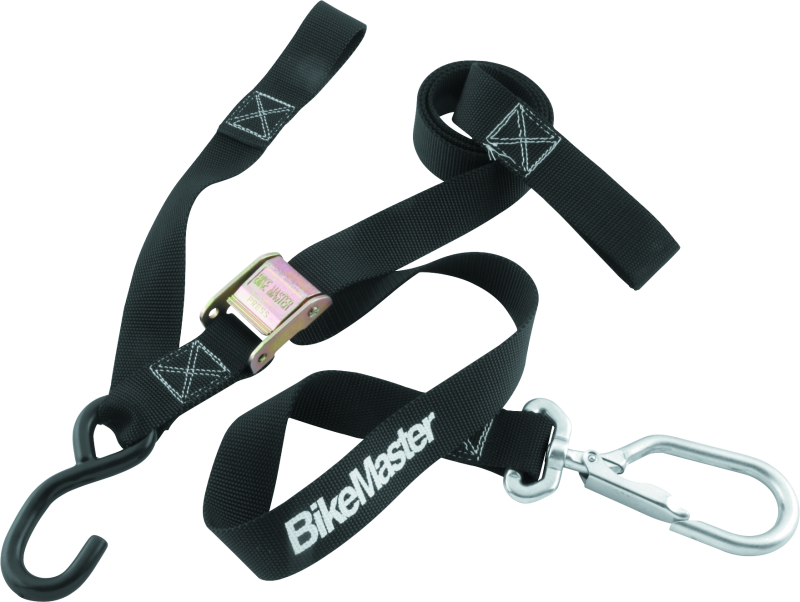 BikeMaster Tiedown 1-1/2in Swivel Softhook - Black - Mo-Moto