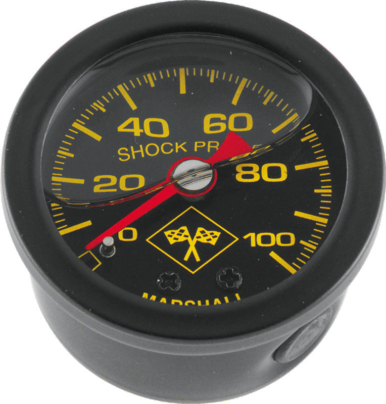 Bikers Choice 0-100 PSI Oil Pressure Gauge Black Face Black Bezel Liquid Filled Universal Custom - Mo-Moto