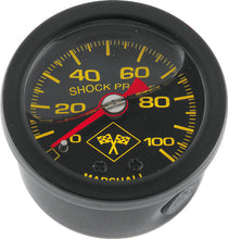 Load image into Gallery viewer, Bikers Choice 0-100 PSI Oil Pressure Gauge Black Face Black Bezel Liquid Filled Universal Custom - Mo-Moto