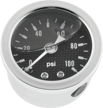 Load image into Gallery viewer, Bikers Choice 0-100 PSI Oil Pressure Gauge Carbon Face Stainless Bezel Liquid Filled Univ Custom - Mo-Moto