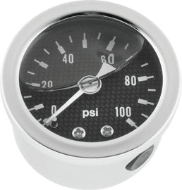 Bikers Choice 0-100 PSI Oil Pressure Gauge Carbon Face Stainless Bezel Liquid Filled Univ Custom - Mo-Moto