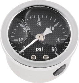 Bikers Choice 0-60 PSI Oil Pressure Gauge Carbon Face Stainless Bezel Liquid Filled Universal Custom - Mo-Moto