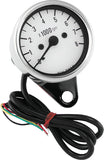Bikers Choice 2.5 Inch Chrome Mini Tach Universal White Face 8000 RPM