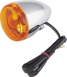 Bikers Choice Chrome Bullet Rear Turn Signal Single Filament Amber Replaces 67104-83 68977-00 - Mo-Moto