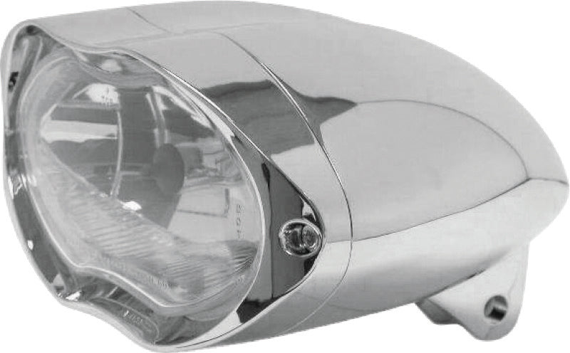 Bikers Choice Chrome Sunray Headlight Bottom Mount Universal Custom 55/60W H4 - Mo-Moto