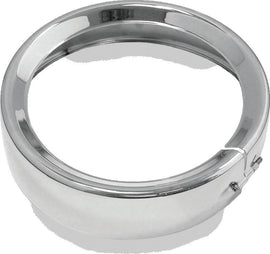 Bikers Choice FLH FLT FLHR FLD Black 7 Inch Chrome Headlight Trim Ring - Mo-Moto