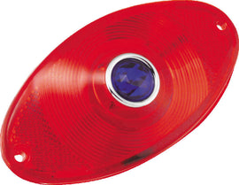 Bikers Choice Replacement Red Cat Eye Taillight Lens With Blue Dot Custom - Mo-Moto